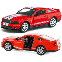 Машинка металевая Kinsmart 1:38 Ford Mustang Shelby GT500 2007 KT5310W инерционная, двери открываются / Красно-белый