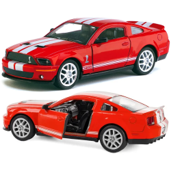 Машинка металева Kinsmart 1:38 Ford Mustang Shelby GT500 2007 KT5310W інерційна, двері відчиняються / Червоно-білий