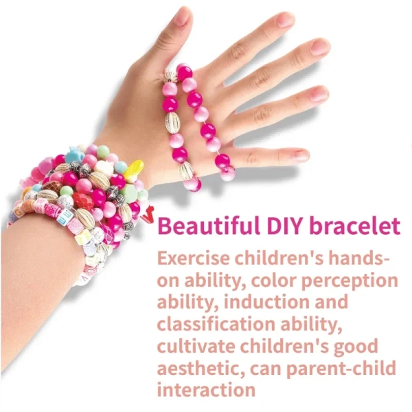 Набор для творчества KL7525-A 3в1, основа для браслетов, нитки, буквы (английские), шнурки, наклейки