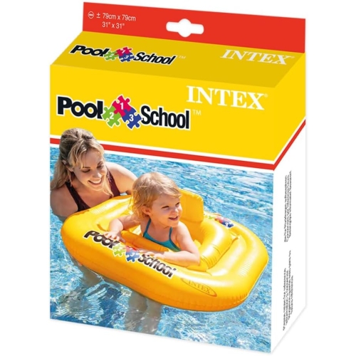 Надувной круг-плотик Intex 56587 Pool School Step 1 с сиденьем 79×79 см, до 15 кг