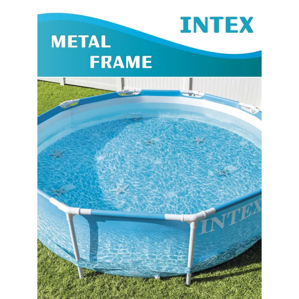 Каркасний круглий басейн Intex Metal Frame Beachside 305х76см з фільтр-насосом 28208