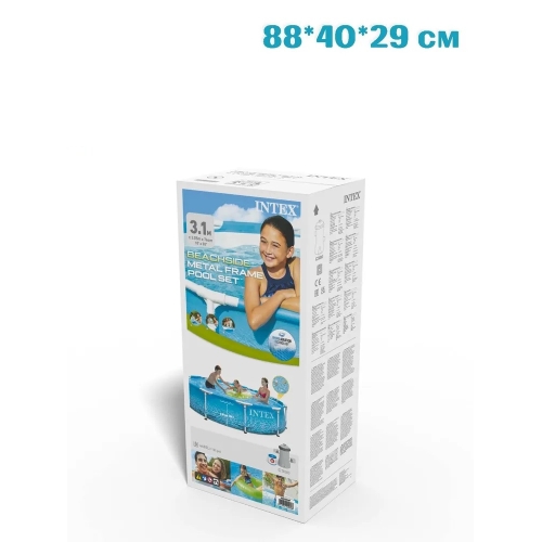 Басейн каркасний Intex 28208 Metal Frame Beachside, круглий, 305×76 см, 4485 л, з фільтр-насосом