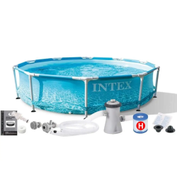 Каркасний круглий басейн Intex Metal Frame Beachside 305х76см з фільтр-насосом 28208