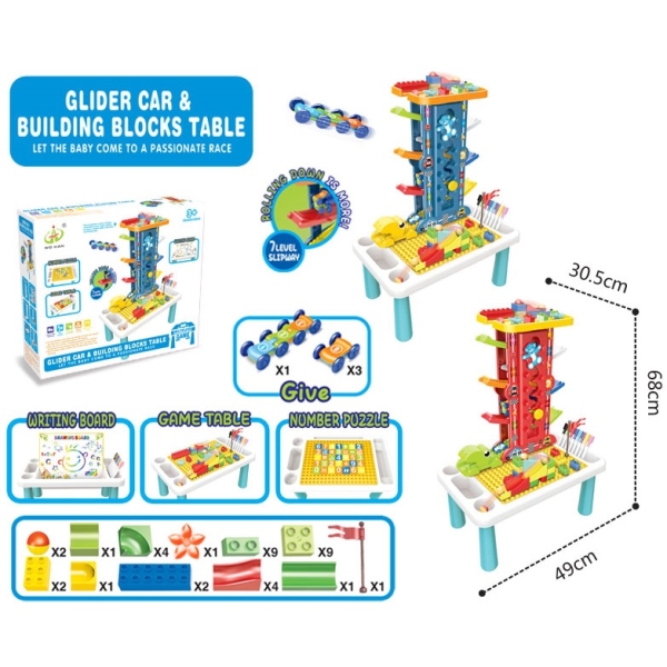 Развивающий детский игровой столик 5в1 с веселым трамплином 6849
