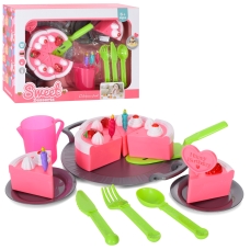 Игровой набор Продукты XY88-12 торт, украшения для торта, тарелки, чашка, кухонный набор