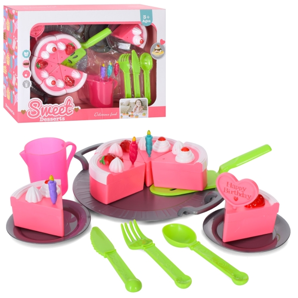 Игровой набор Продукты XY88-12: торт, украшения для торта, тарелки, чашка, кухонный набор