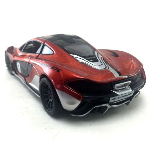 Металлическая инерционная машинка Kinsmart 1:36 McLaren P1: Оранжевый шедевр с принтом (KT5393WF)
