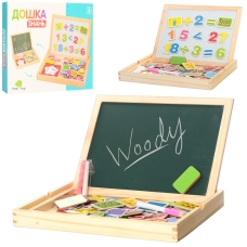 Деревянная двусторонняя магнитная доска для рисования с фигурами и аксессуарами MD0694