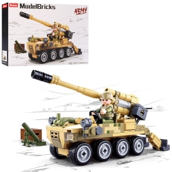 Конструктор Sluban ModelBricks M38-B0751 Військова САУ Колісна гаубиця, 159 деталей