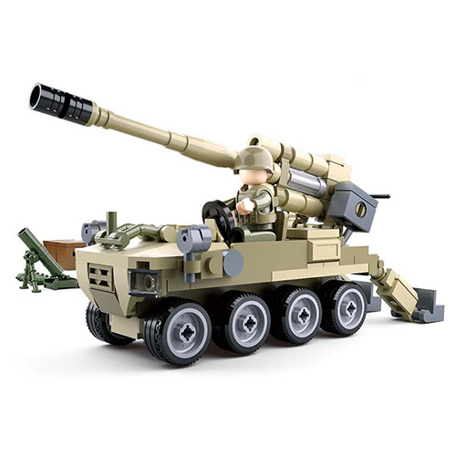 Конструктор Sluban ModelBricks M38-B0751 Військова САУ Колісна гаубиця, 159 деталей