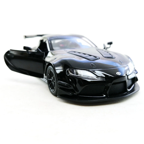 Машинка металлическая Kinsmart 1:36 Toyota GR Supra Racing Concept KT5421W инерционная, двери открываются / Черный