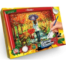 Картина по номерам 32x23 см 'Осень' с рамкой, краски и кисточка KN-01-04