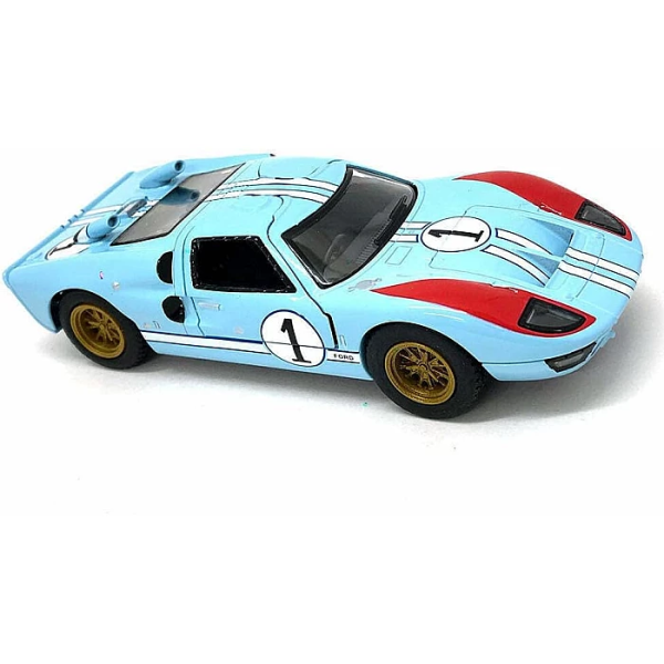 Машинка металева Kinsmart 1:32 1966 Ford GT40 MKII KT5427WF інерційна, двері відчиняються / Блакитний