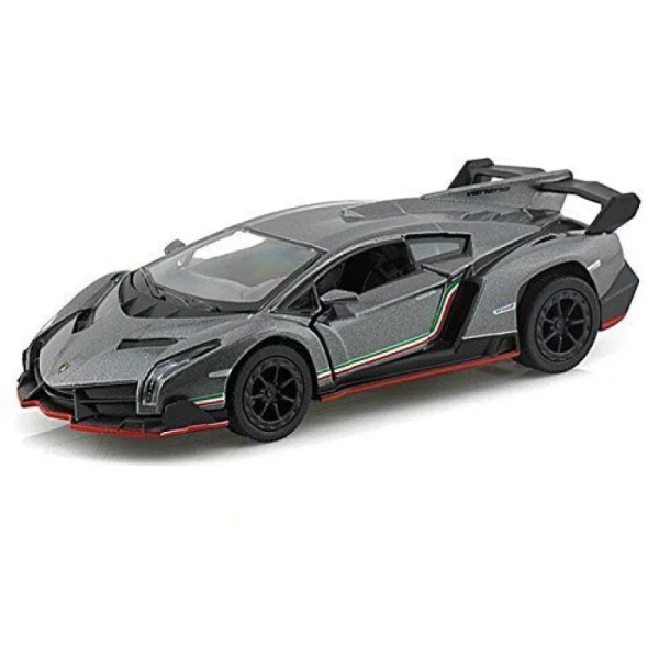 Машинка металева Kinsmart 1:36 Lamborghini Veneno KT5367W (СІРИЙ)