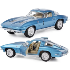 Машинка металлическая Kinsmart 1:36 1963 Corvette Sting Ray KT5358W инерционная, дверь открывается / Синяя
