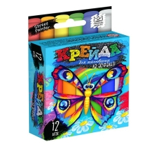 Мел для рисования на асфальте тонкий 12 шт MEL-02-03U