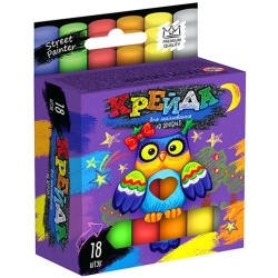 Мел для рисования на асфальте тонкий 18 шт. MEL-02-04U