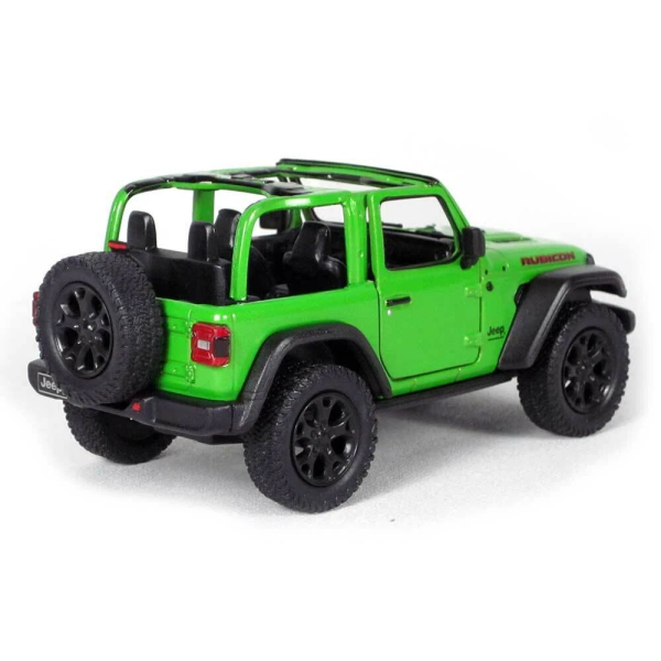 Машинка металлическая Kinsmart 1:34 2018 Jeep Wrangler KT5412WA инерционная, дверь открывается / Зеленый с открытым верхом
