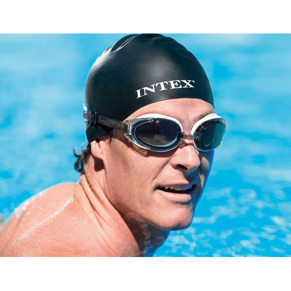 Шапка для плавания из силикона, от 8 лет, 55992 INTEX Черная