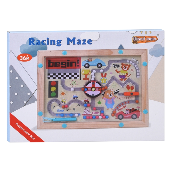 Дерев'яна іграшка Магнітний лабіринт MD0753М навчальна гра-сортер з кульками та магнітною ручкою