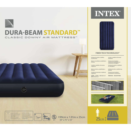 Надувний матрац Intex 64757 Classic Downy Airbed 99х191х25 см одномісний