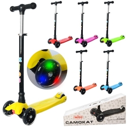 Самокат трехколесный 3-060-5 светящиеся колёса цвет голубой