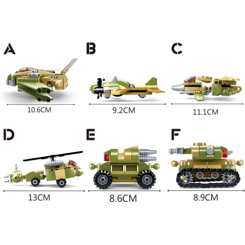 Конструктор Sluban Army M38-B0636 Військовий робот-трансформер 6в1 (Блок, 448 деталей)