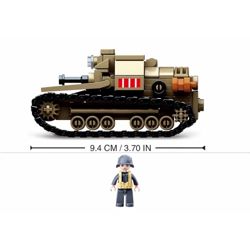 Конструктор Sluban Army WWII M38-B0709 Італійська танкетка Carro Veloce 33, 183 деталі