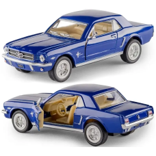 Металлическая машинка Kinsmart 1:36 Ford Mustang инерционная, открывающиеся двери KT5351W / Синий