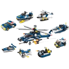 Конструктор 1801 поліція, транспорт, від 45 деталей, 8шт (8 видів)