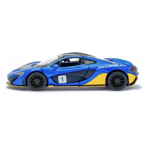 Металлическая инерционная модель McLaren P1 Kinsmart 1:36, KT5393WF, синяя с принтом