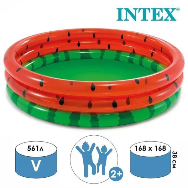 Басейн надувний Intex 58448NP "Кавун" 168×38 см, 581 л, від 2 років