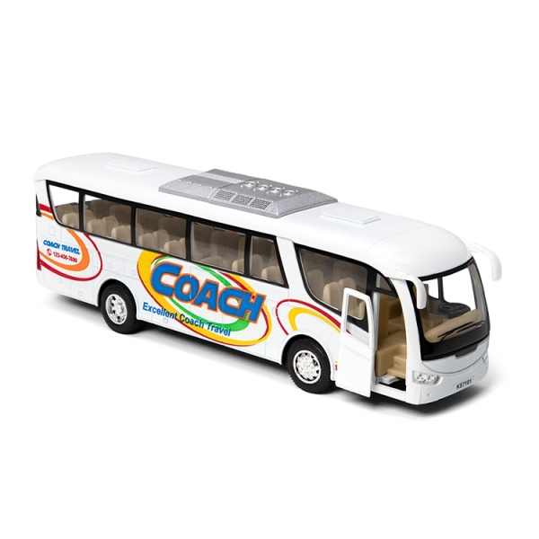 Металева машинка Kinsmart Автобус Coach білий інерційний (KS 7101 W White)