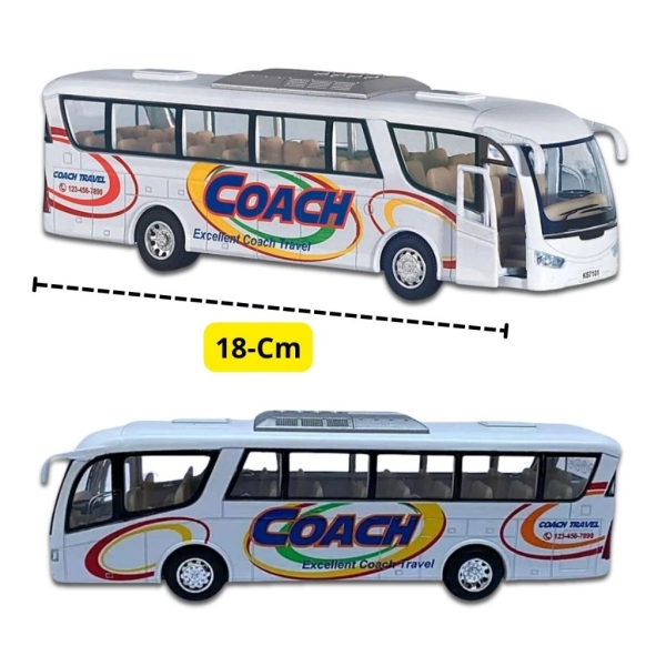 Металева машинка Kinsmart Автобус Coach білий інерційний (KS 7101 W White)