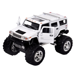 Машинка металева Kinsmart KT5337WB 1:40 2008 Hummer H2 SUV OFF ROAD інерційна, двері відчиняються / Білий