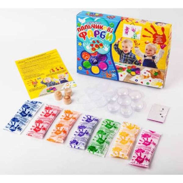 Пальчикові фарби, 7 кольорів (12) "ДАНКО ТОЙС" укр