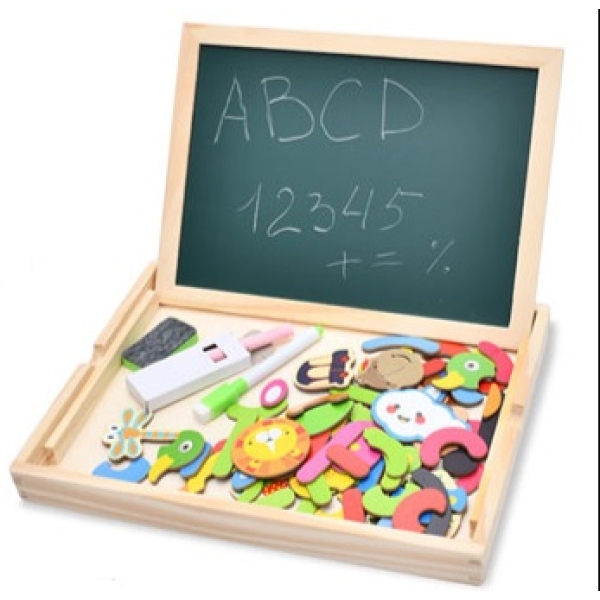 Дерев'яна магнітна двостороння дошка для малювання MD0815B