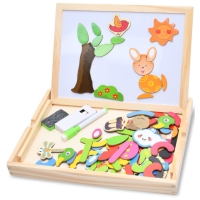 Дерев'яна магнітна двостороння дошка для малювання MD0815B