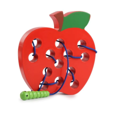 Развивающая Деревянная игрушка Монтессори Головоломка-шнуровка Яблочко с червячком MD1228