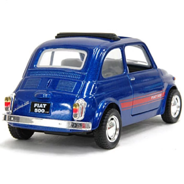 Машинка металлическая Kinsmart 1:24 Fiat 500 1957 инерционная, двери открываются, синяя, KT5004W