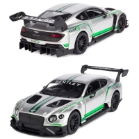 Металлическая машинка Kinsmart 1:38 "Bentley Continental GT3" инерционная, Серебристая, KT5417W