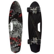 Пенни борд Скейтборд пластиковый с ручкой для детей с принтом и колесами, которые светятся MS0462-1