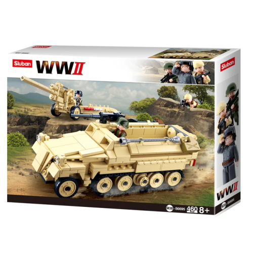 Конструктор Sluban WWII M38-B0695 Німецький БТР Sd.Kfz. 251 та гармата, 460 деталей