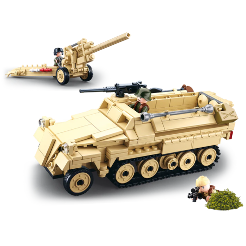 Конструктор Sluban WWII M38-B0695 Німецький БТР Sd.Kfz. 251 та гармата, 460 деталей