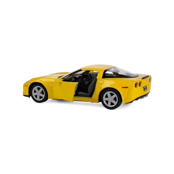 Металлическая машинка Kinsmart 1:36 Chevrolet Corvette Z06 инерционная, открывающиеся двери KT5320W / Желтая