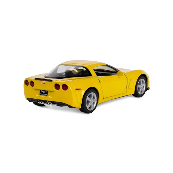 Металлическая машинка Kinsmart 1:36 Chevrolet Corvette Z06 инерционная, открывающиеся двери KT5320W / Желтая
