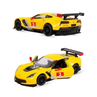 Машинка металева Kinsmart 1:36 Corvette C7. R Race Car 2016. Жовтого кольору (KT5397W)