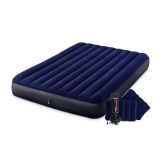 Надувной матрас Intex 64765 Dura-Beam Standard Queen с ручным насосом и 2 подушками