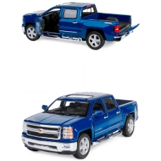 Металлическая машинка Kinsmart 1:46 2014 Chevrolet Silverado с инерционным механизмом, открывающимися дверями и багажником, KT5381W / Синий