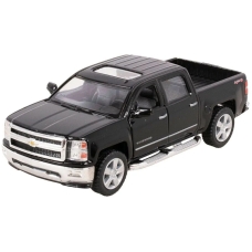 Металлическая инерционная машинка Kinsmart 1:46 Chevrolet Silverado 2014 года, с открывающимися дверями и багажником KT5381W / Черный